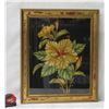 Image 1 : Floral Artwork Signed by Frank Y. Oda, Hawaii, Framed 20"x24"