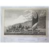 Image 1 : Canoe of the Sandwich Islands Original Engraving Circa 1780, Unframed 15"x7.5"