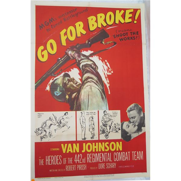 Go For Broke Movie Poster Van Johnson Numbered 51/171, 26"x41"