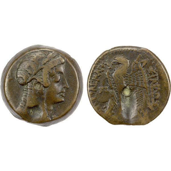 PTOLEMAIC: Ptolemy VI Philometor, first reign, 180-145 BC, AE26 (15.28g), Alexandria, 180-170 BC, VF