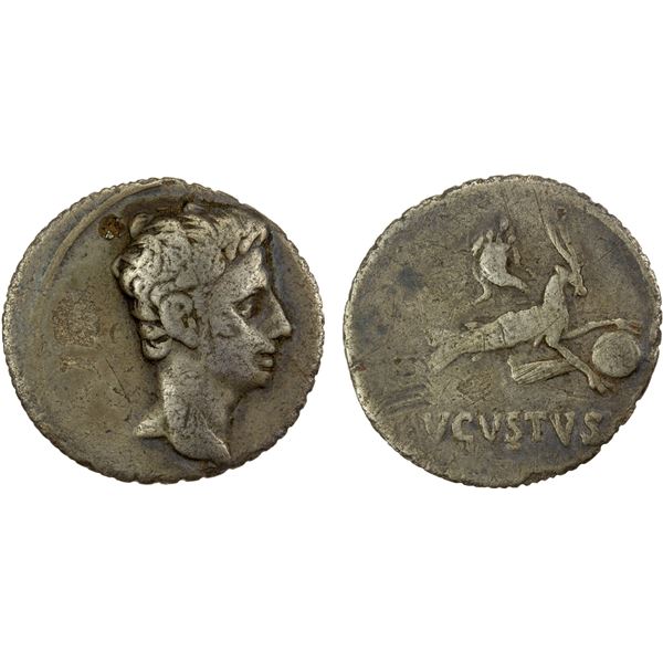 ROMAN EMPIRE: Augustus, 27 BC-14 AD, AR denarius (3.25g), Uncertain Mint, F-VF