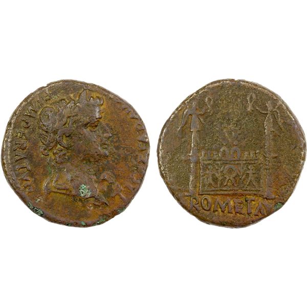 ROMAN EMPIRE: Tiberius, 14-37 AD, AE as (10.37g), Lugdunum, 12-14 AD, VF