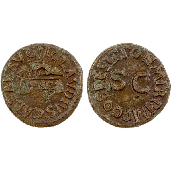 ROMAN EMPIRE: Claudius, 41-55 AD, AE quadrans (3.14g), Rome, 41 AD, VF-EF