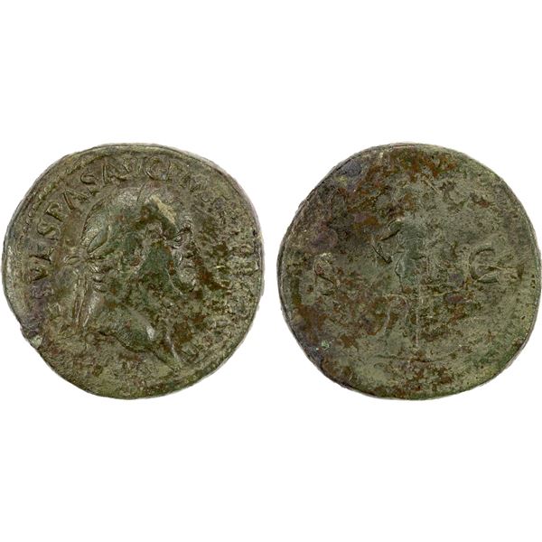 ROMAN EMPIRE: Vespasian, 69-79 AD, AE sestertius (25.62g), Rome, 71 AD, Choice VF