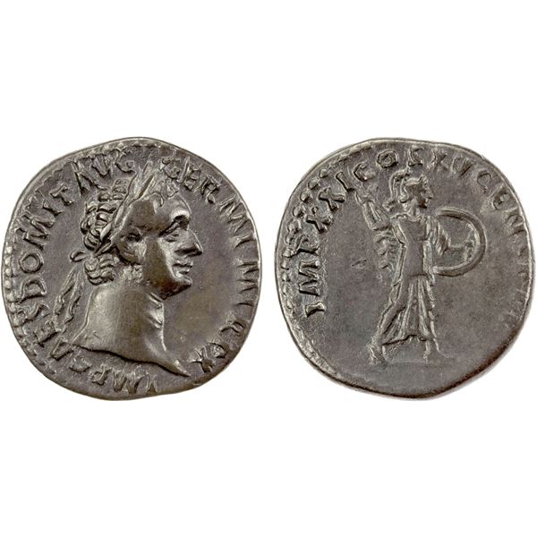 ROMAN EMPIRE: Domitian, 81-96 AD, AR denarius (3.09g), Rome, 90-91 AD, VF