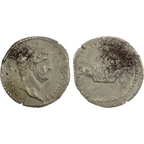 ROMAN EMPIRE: Hadrian, 117-138 AD, AR denarius (2.98g), Rome, 130 AD, VF