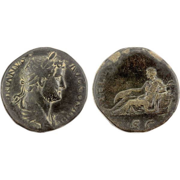 ROMAN EMPIRE: Hadrian, 117-138 AD, AE sestertius (25.41g), Rome, 133-135 AD, F-VF