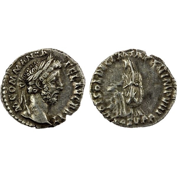 ROMAN EMPIRE: Commodus, 177-192 AD, AR denarius (2.80g), Rome, 186-187 AD, Choice VF