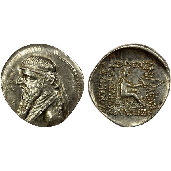 PARTHIAN KINGDOM: Mithradates II, 123-88 BC, AR drachm (4.21g), Rhagai, AU-UNC