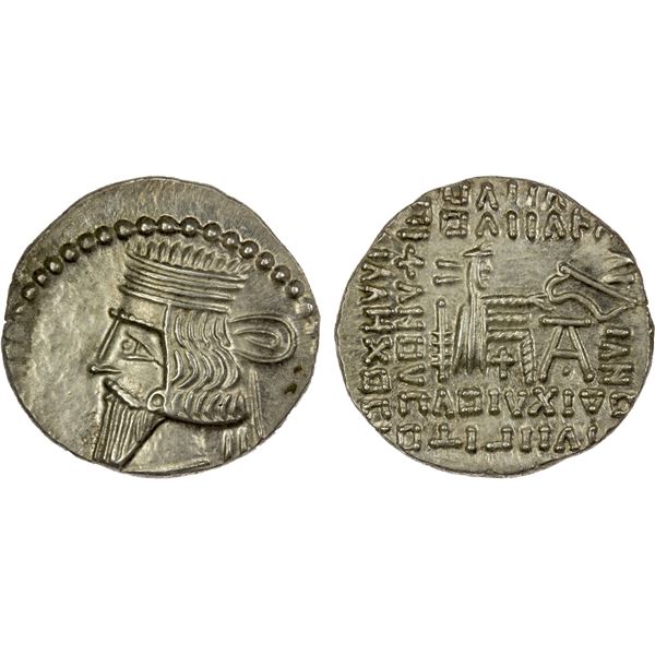 PARTHIAN KINGDOM: Vologases III, 105-147 AD, AR drachm (3.74g), Ekbatana, EF-AU