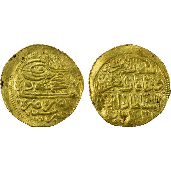 EGYPT: Ahmed III, 1703-1730, AV altin (3.47g), Misr, AH1115, VF