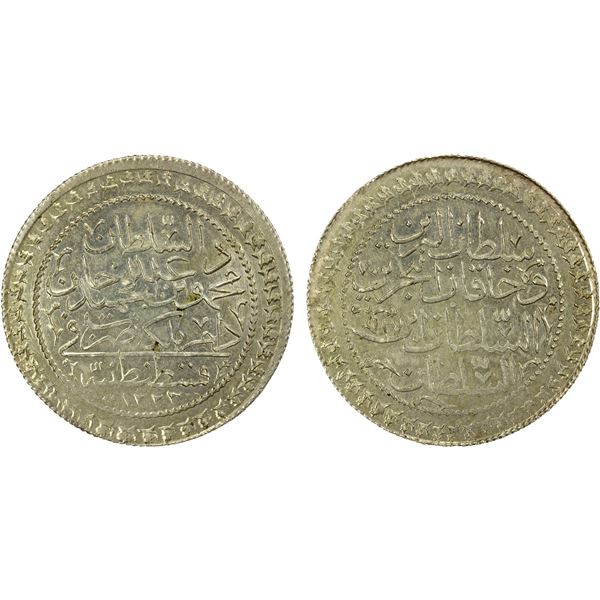 TURKEY: Mahmud II, 1808-1839, AR 60 para, Kostantiniye, AH1223 year 17, Unc