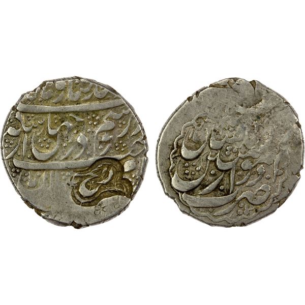 ZAND: Karim Khan, 1753-1779, AR abbasi (4.62g), Kashan, AH1190, VF