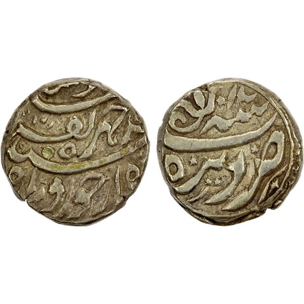 DURRANI: Taimur Shah, 1772-1793, AR rupee, Dera, AH1198 year 12, crude EF