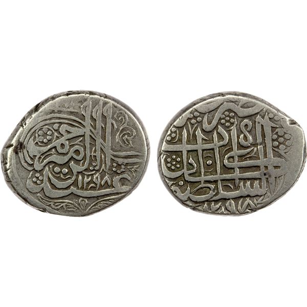 BARAKZAI: 'Abd al-Rahman, 1880-1901, AR rupee (9.07g), Kabul, AH1298//1298, lovely VF