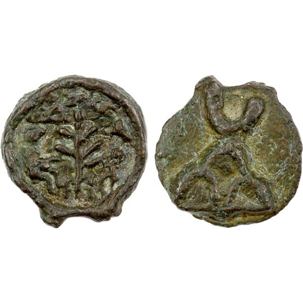 TAXILA: Anonymous, 2nd/1st century BC, AE unit (1.58g), VF