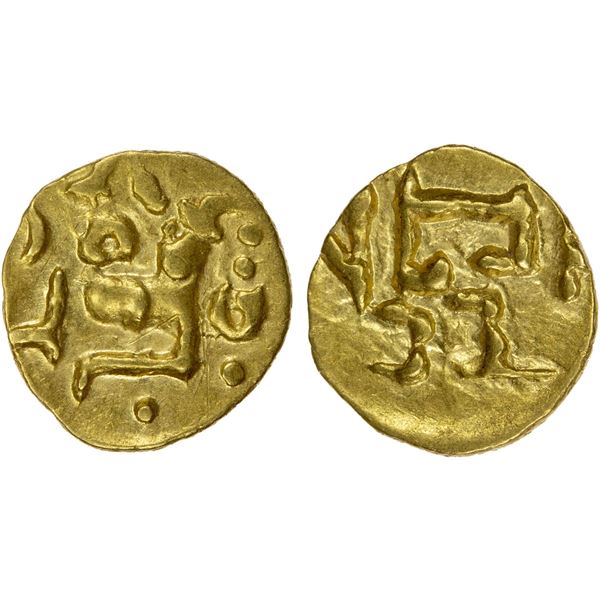 ORISSA: Anonymous, 12th/13th century, AV fanam (0.45g), year 23, crude VF-EF