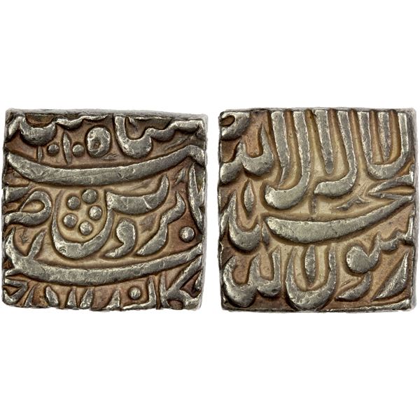 MUGHAL: Akbar I, 1556-1605, AR square rupee (11.34g), Bangala, AH1010, EF
