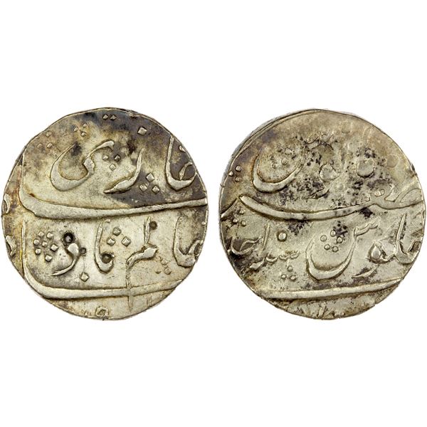 MUGHAL: Shah Alam Bahadur, 1707-1712, AR rupee (11.51g), Kanbayat, year 1 (ahad), EF