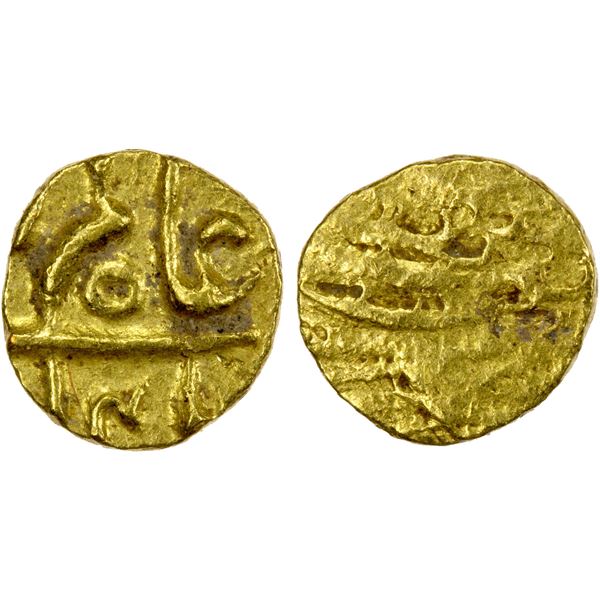 MUGHAL: Alamgir II, 1754-1759, AV ½ fanam (0.18g), NM, AH(117)4, EF
