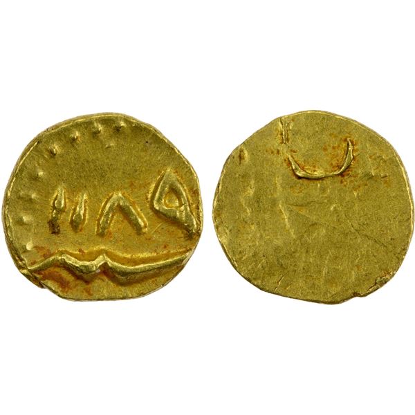 MYSORE: Haidar Ali, 1761-1782, AV ½ fanam (0.18g), AH1189, Unc