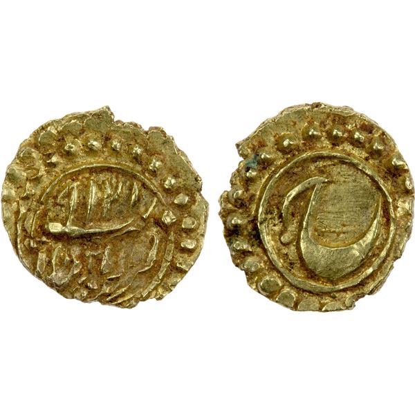 MYSORE: Tipu Sultan, 1782-1799, AV fanam (0.38g), Patan, AM1219, Unc