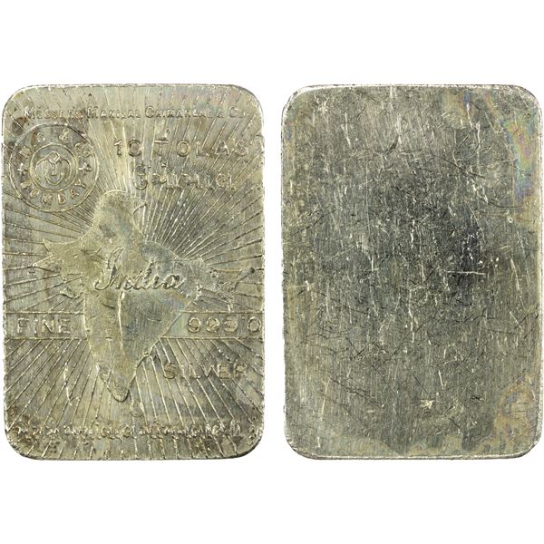INDIA: 10 tola silver bar (116.65g), AU