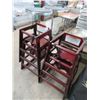 Image 1 : 4-Mahogany High Chairs - 4 X $