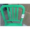 Image 3 : 36-Green Metal Slatback Patio Bar Stools - 36 X $