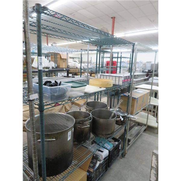 Green Coated 4 Shelf Metro Rack