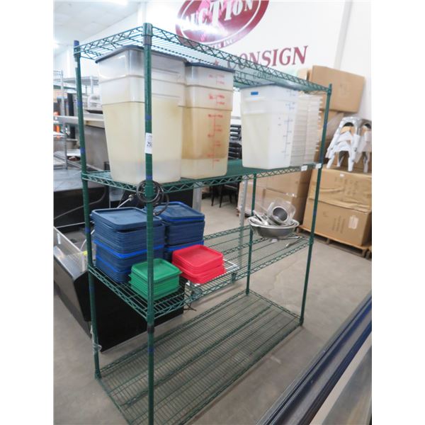 Green Coated 4 Shelf Metro Rack