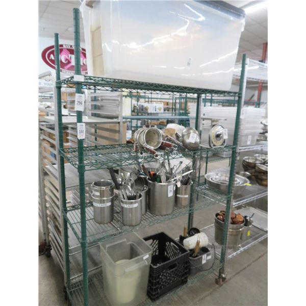 Green 4 Shelf Metro Rack On Wheels