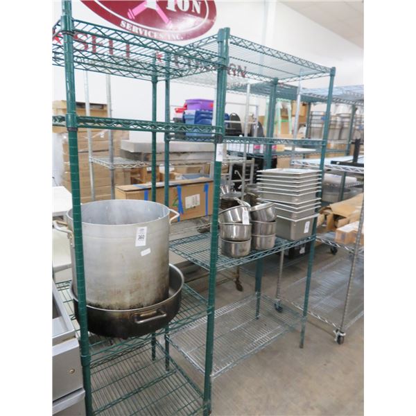 2-Green Coated 4 Shelf Metro Racks - 2 X