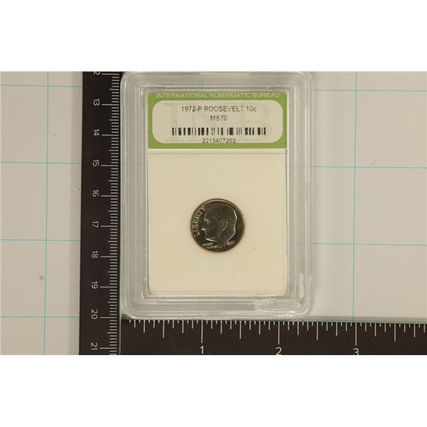 SLABBED 1972-P ROOSEVELT DIME MS70