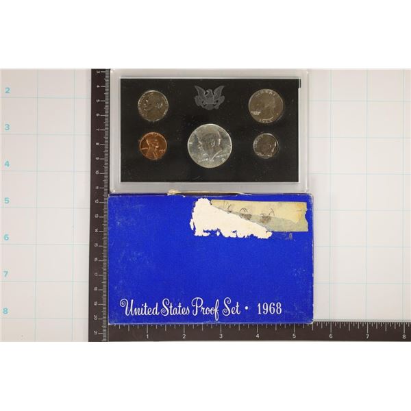 1968 US PROOF SET WITH BOX, 40% SILVER JFK HALF