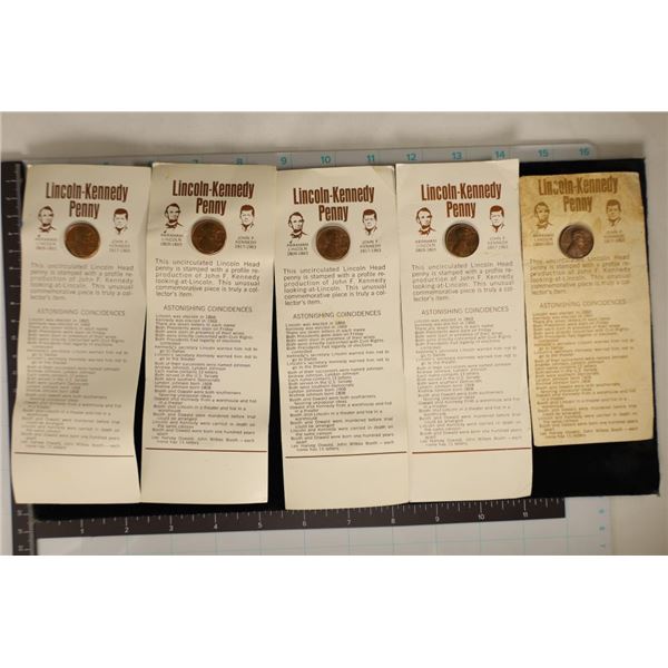 5-1973 LINCOLN-KENNEDY PENNIES EA UNC COIN IS ON