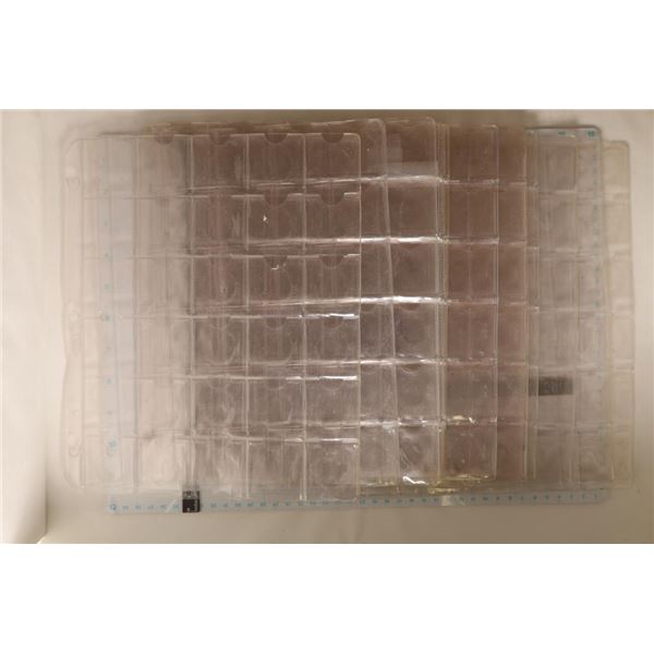 15 PAGES OF 30 COIN POCKETS SLEEVES ALL USED