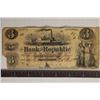 Image 1 : 1855 BANK OF THE REPUBLIC RHODE ISLAND $3
