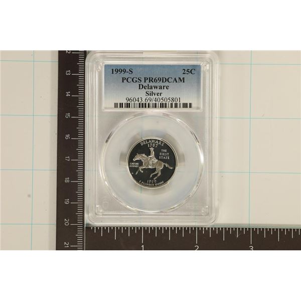 1999-S SILVER DELAWARE QUARTER PCGS PR69 DCAM