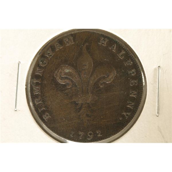 1792 CONDER TOKEN. THEY R MOSTLY 18TH CENTURY