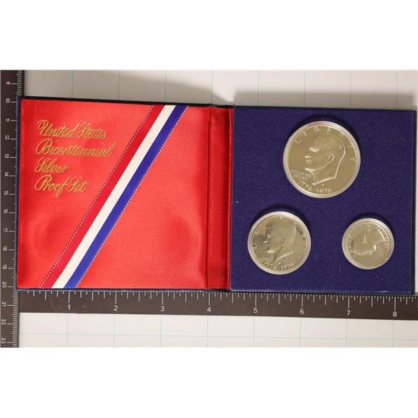 1976 US SILVER 3 COIN BICENTENNIAL PF SET