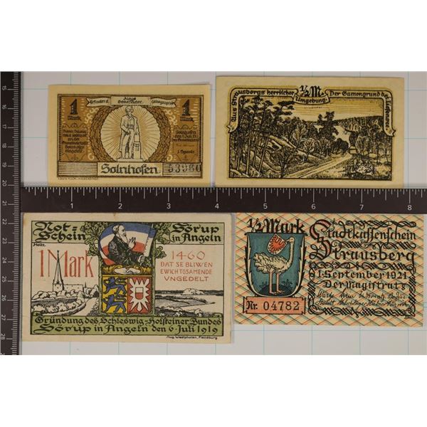 4-GERMAN NOTGELDS: 2-1921 HALF MARKS CU, 1919-