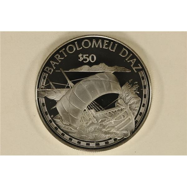 1988 COOK ISLAND SILVER $50 PF COIN .6227 OZ. ASW