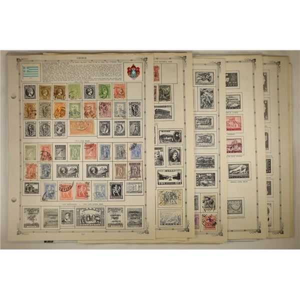 20 STAMP COLLECTORS PAGES: ALL FROM GREECE 13