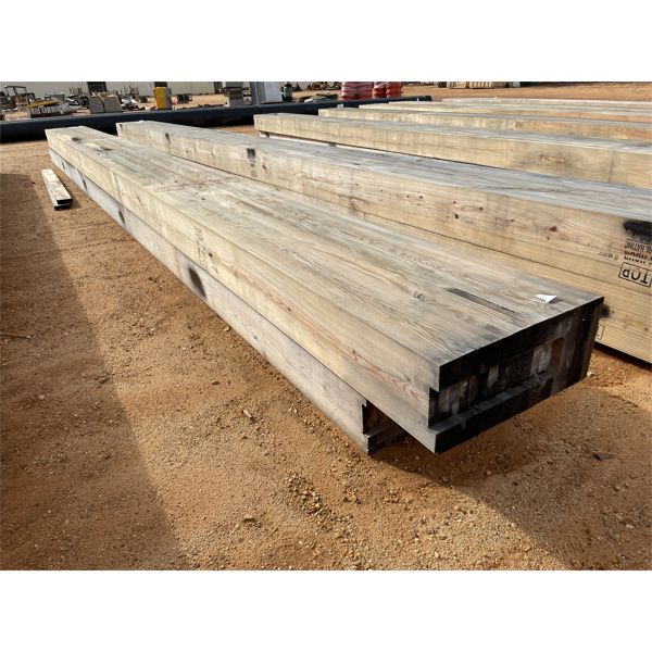 (2) LAMINATED WOODEN BEAMS