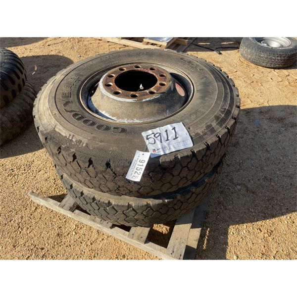 (2) GOODYEAR 12R22.5 TIRES