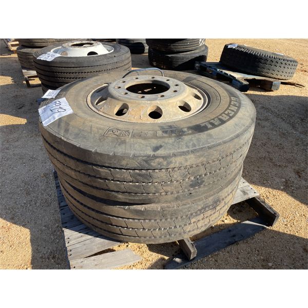 (2) GENERAL 11R22.5 TIRES