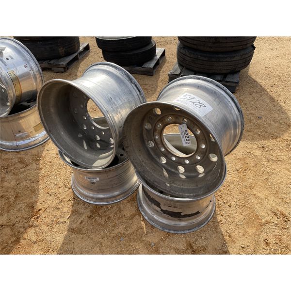 (4) SUPER SINGLE 22.5 ALUMINUM RIMS