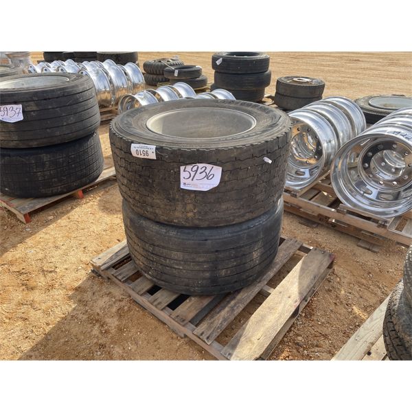 (2) 445/50R22.5 SUPER SINGLE TIRES