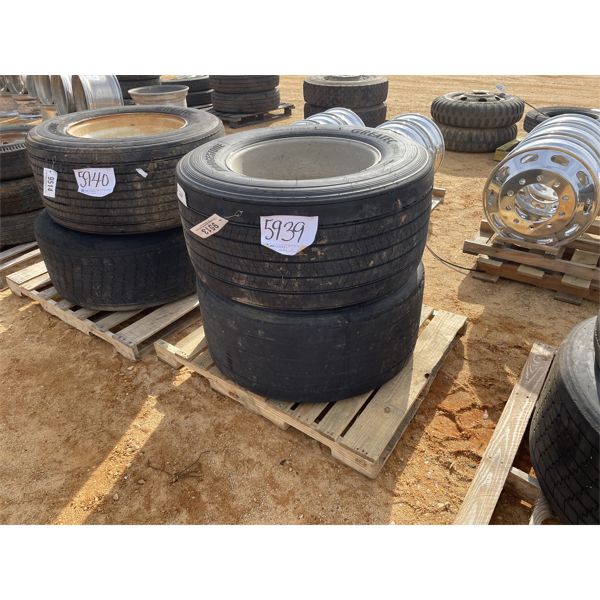 (2) 445/50R22.5 SUPER SINGLE TIRES